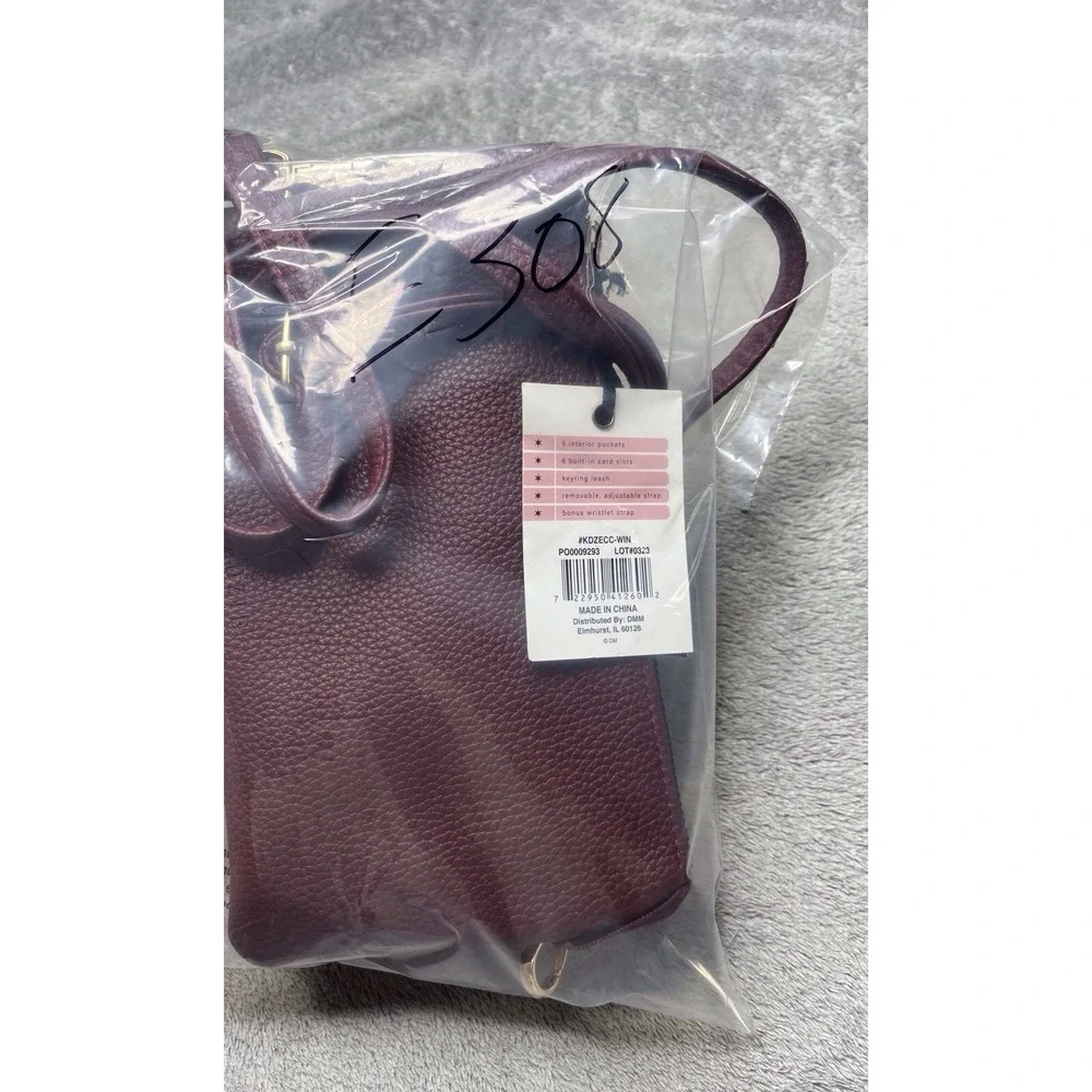 KEDZIE Eclipse Convertible Purse Wallet‎ Crossbody Bag Vegan Leather Brown